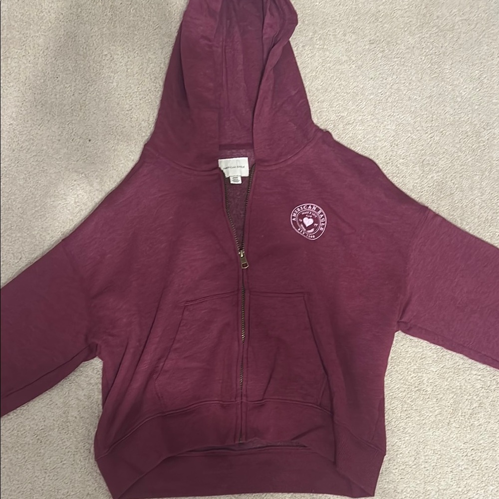 American Eagle Maroon Hoodie Jacket